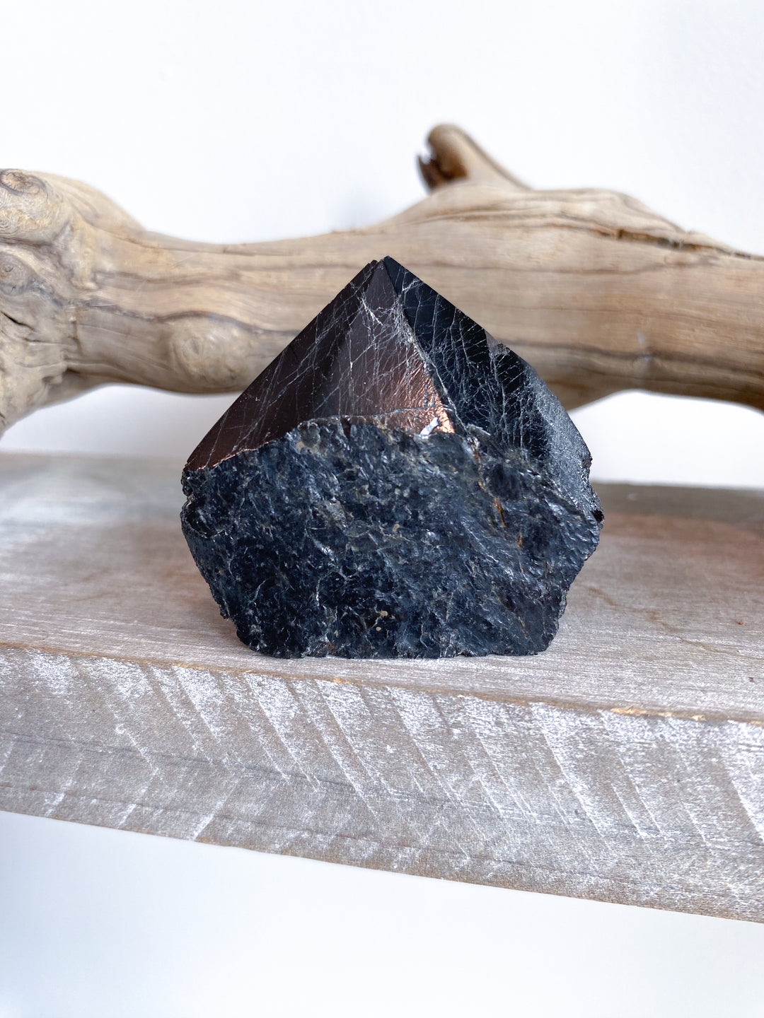 Black Tourmaline Top Polish Tower #6 - Chipped