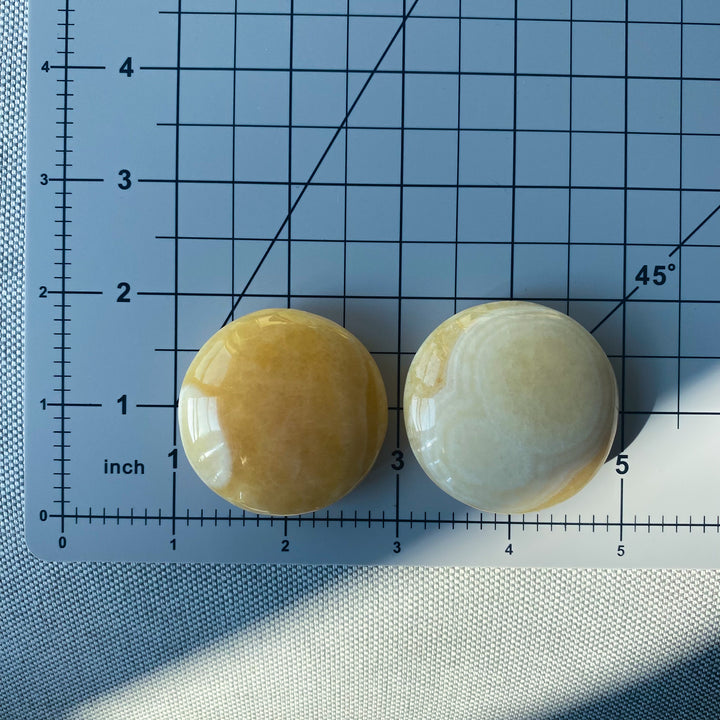 Sherbert Orange Calcite Circle Palm, XL Coin