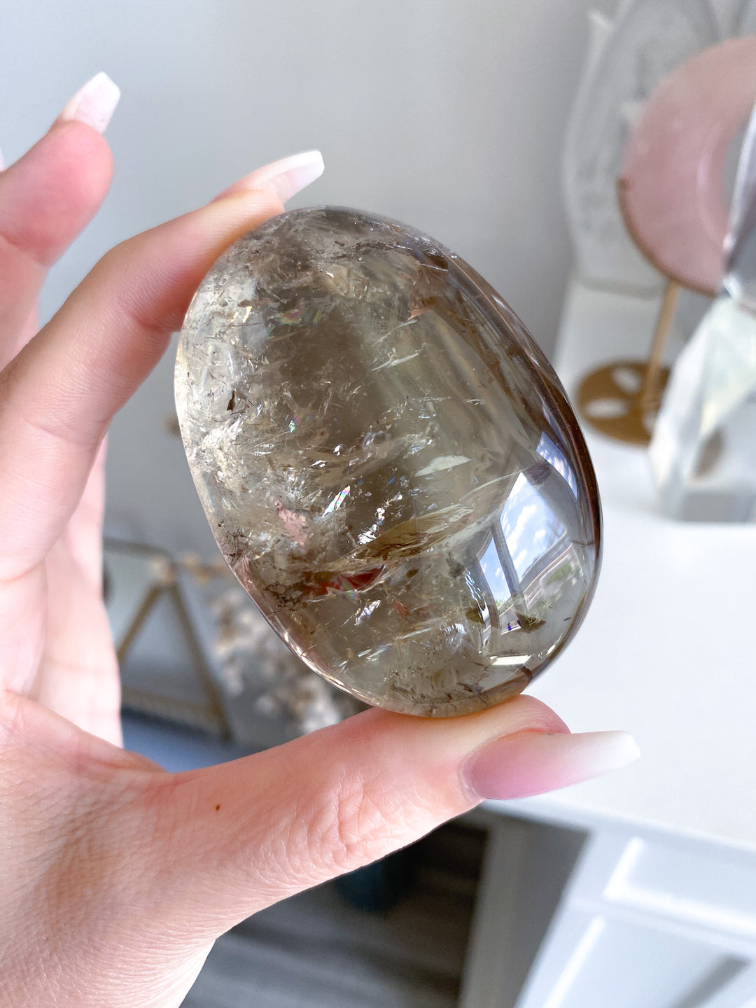 Stunning Natural Citrine Palm Stone 