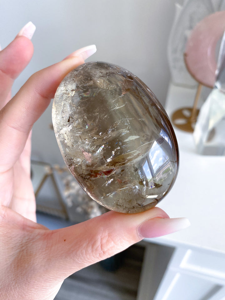 Stunning Natural Citrine Palm Stone 