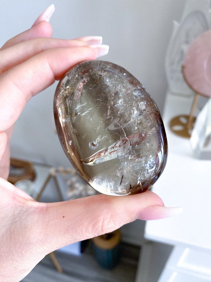 Stunning Natural Citrine Palm Stone 
