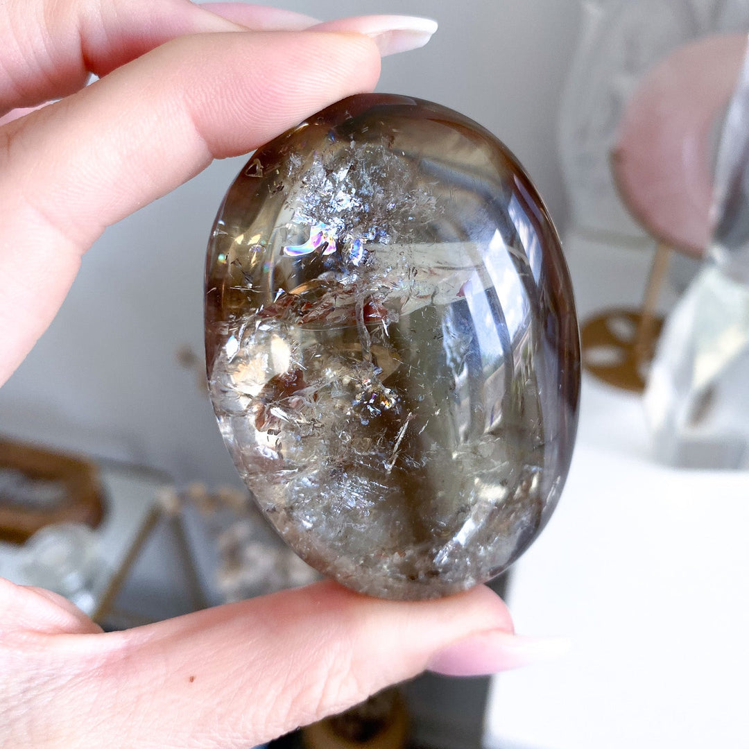 Stunning Natural Citrine Palm Stone 