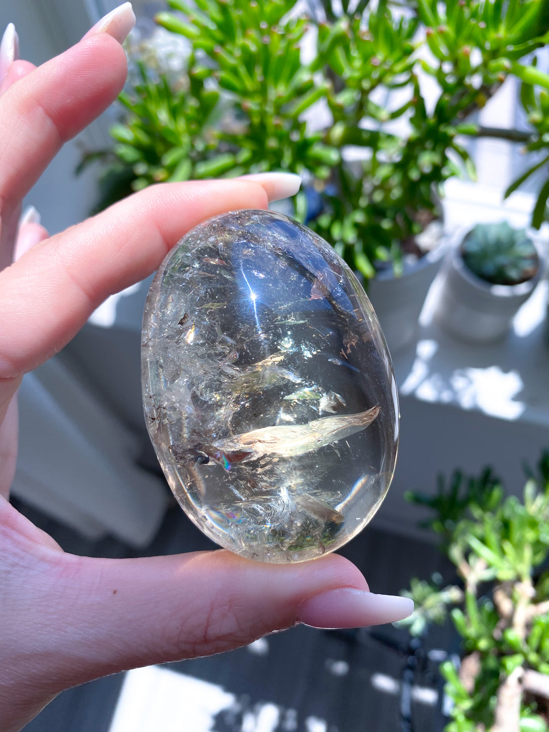 Stunning Natural Citrine Palm Stone 