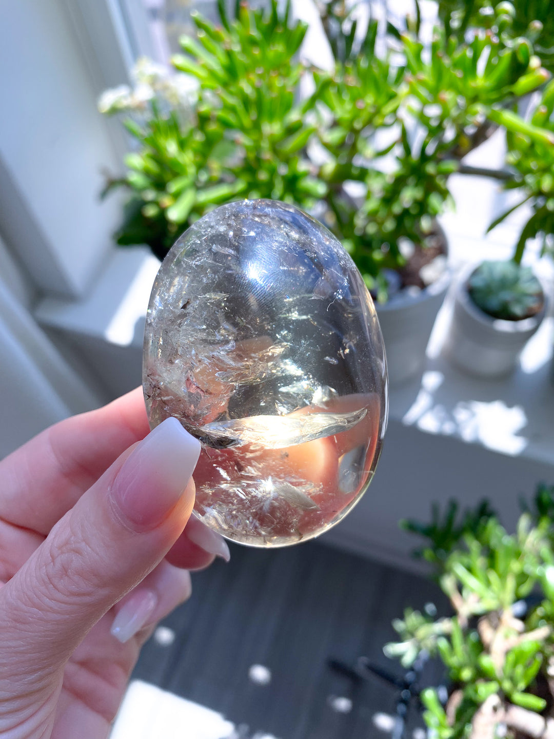 Stunning Natural Citrine Palm Stone 