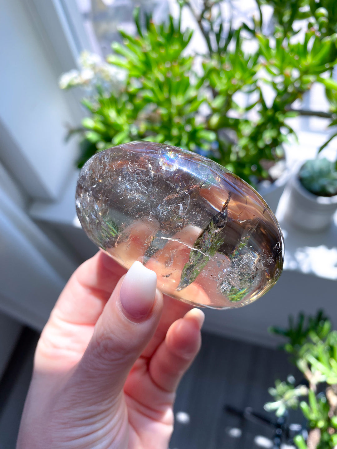 Stunning Natural Citrine Palm Stone 