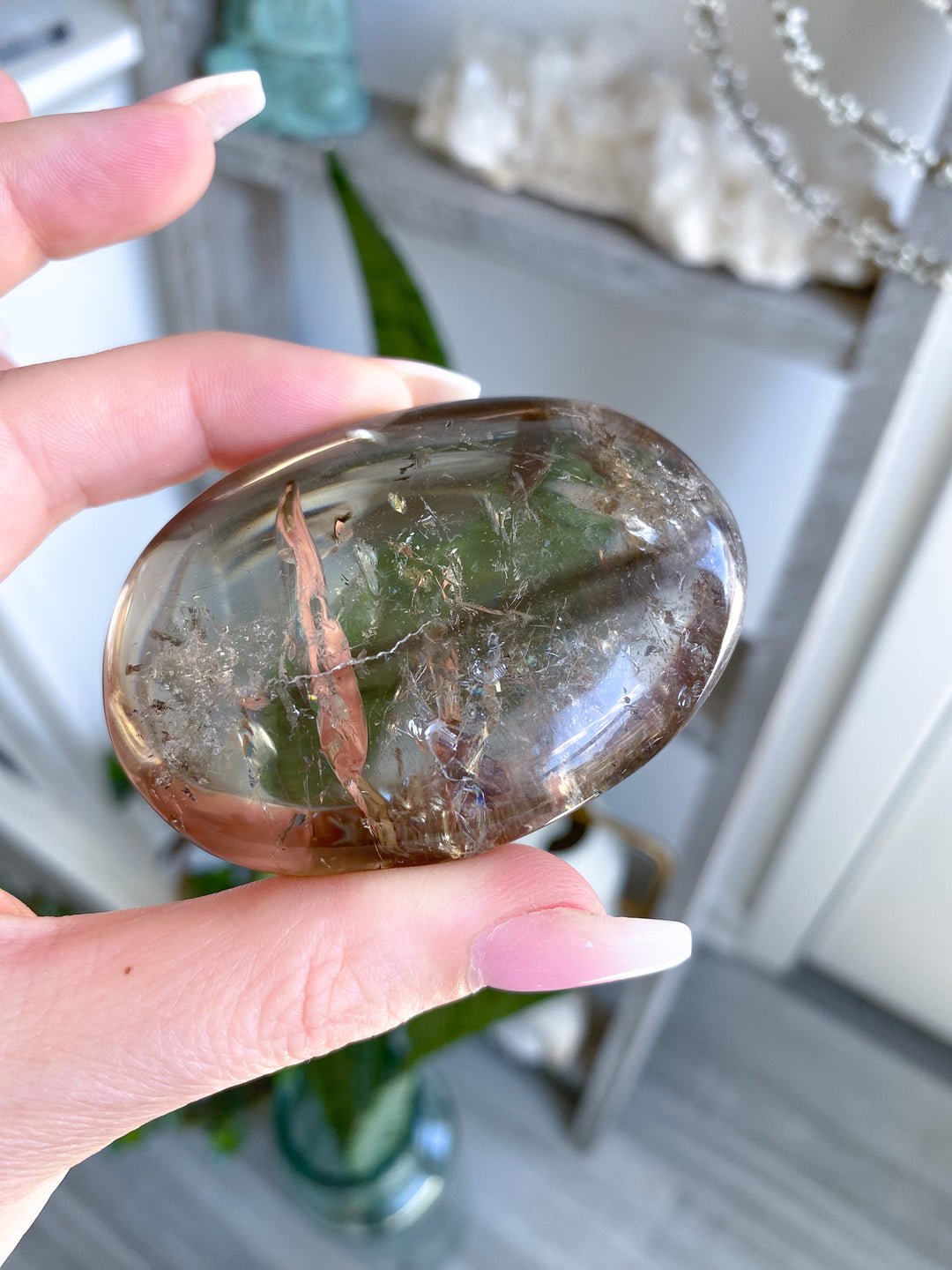 Stunning Natural Citrine Palm Stone 