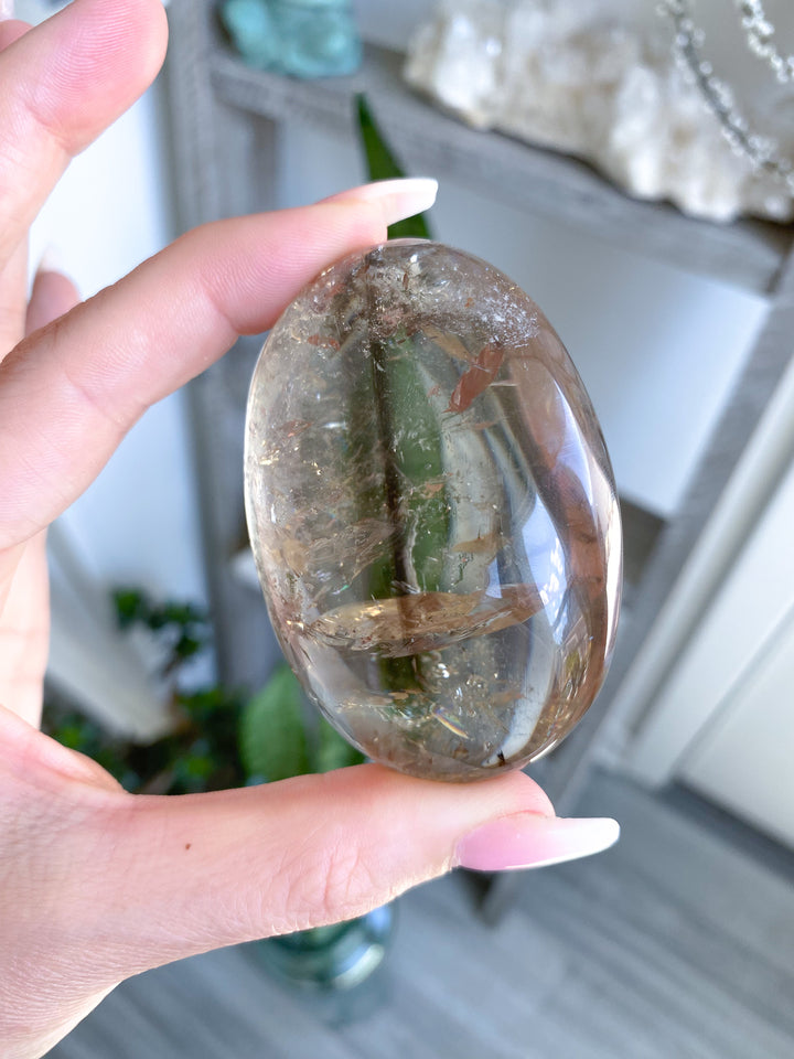 Stunning Natural Citrine Palm Stone 