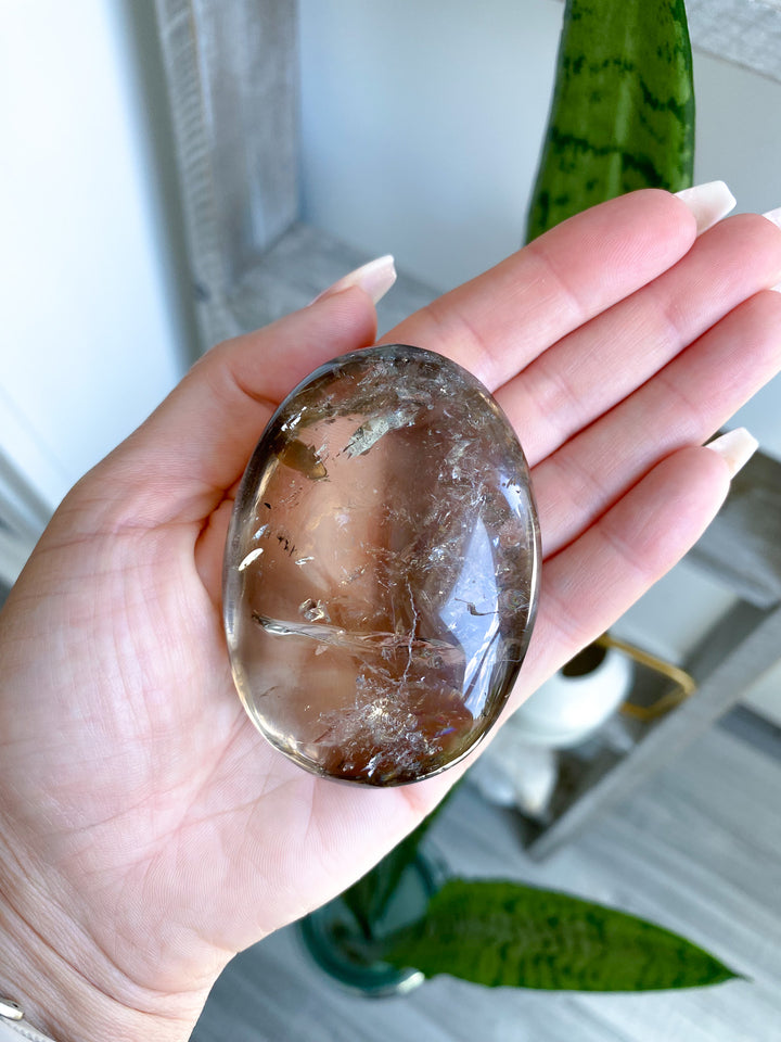 Stunning Natural Citrine Palm Stone 