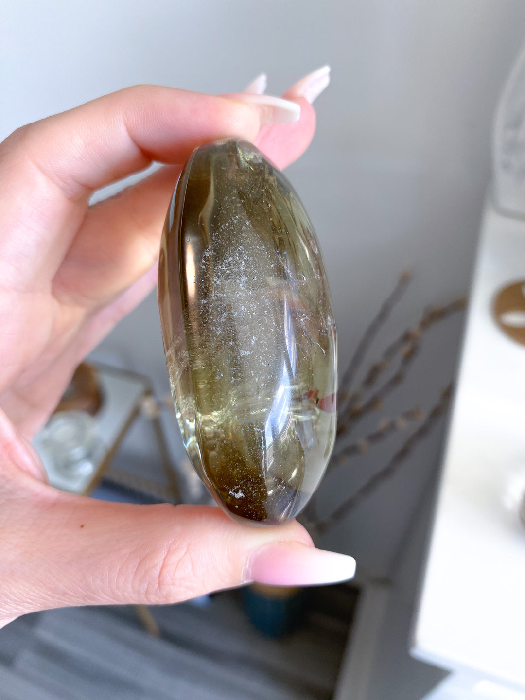Large Stunning Natural Citrine Palm Stone 