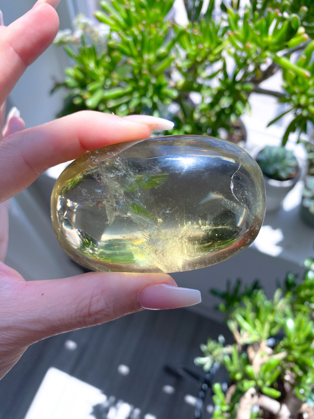 Large Stunning Natural Citrine Palm Stone 