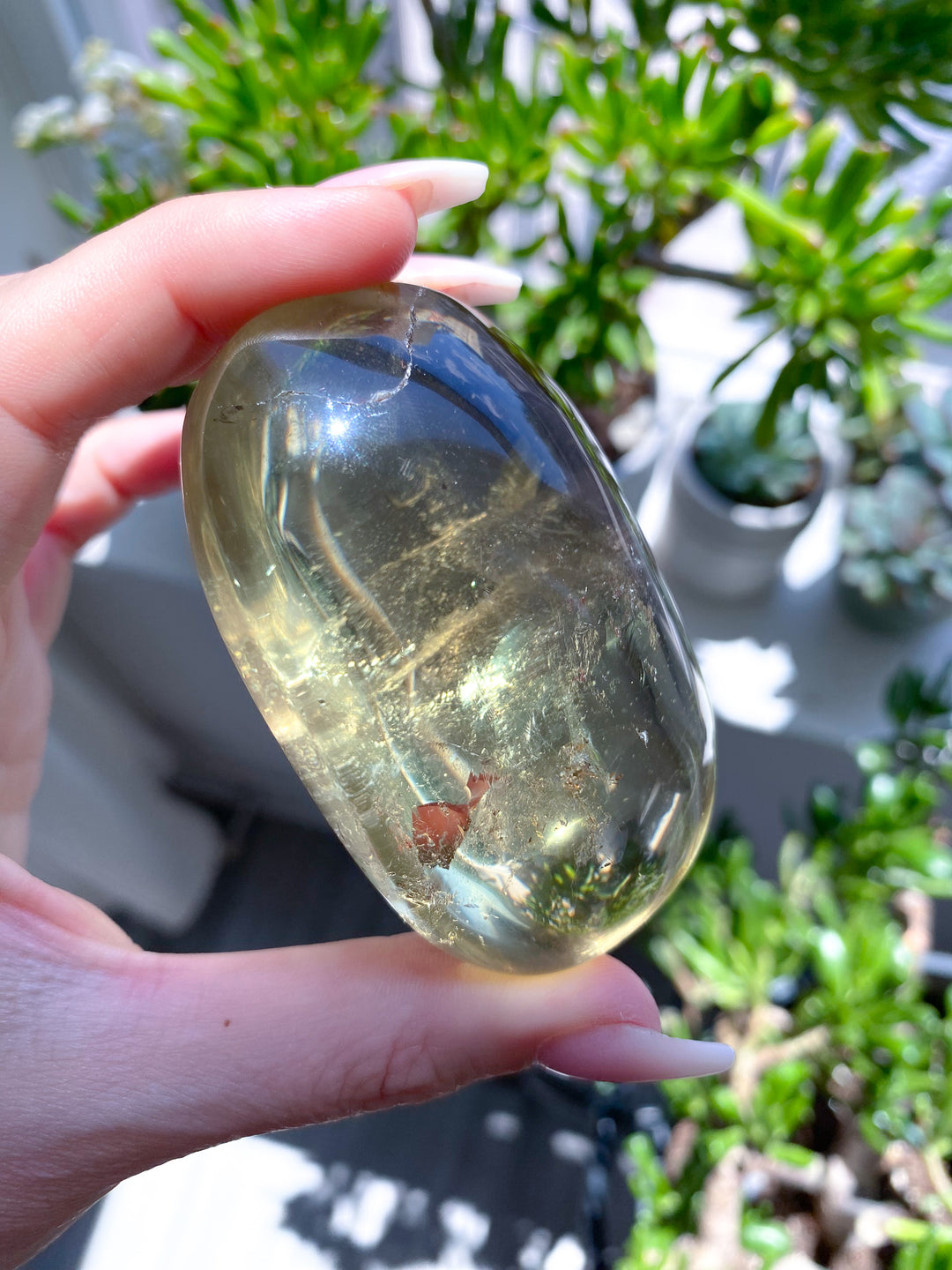 Large Stunning Natural Citrine Palm Stone 