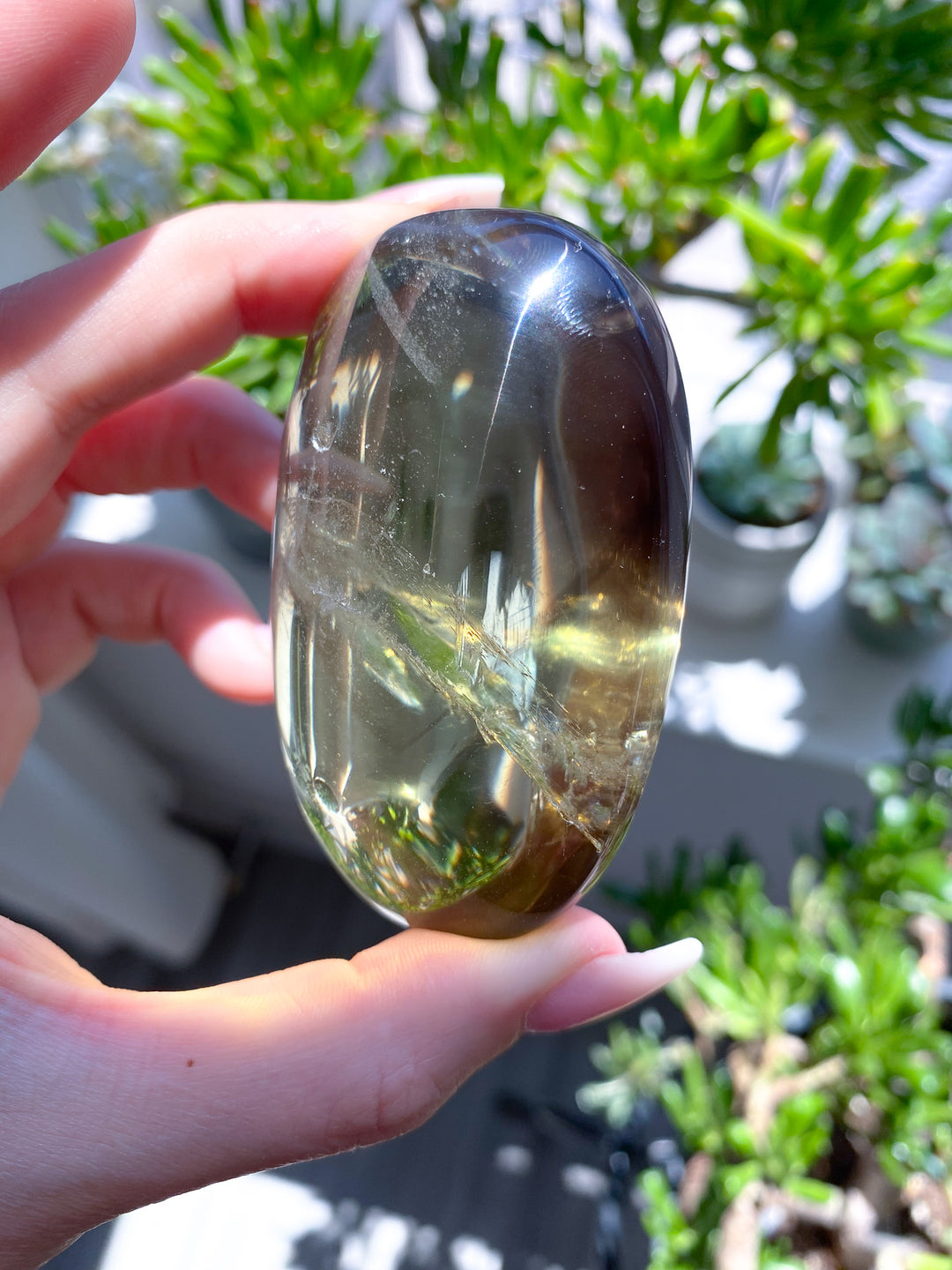 Large Stunning Natural Citrine Palm Stone 