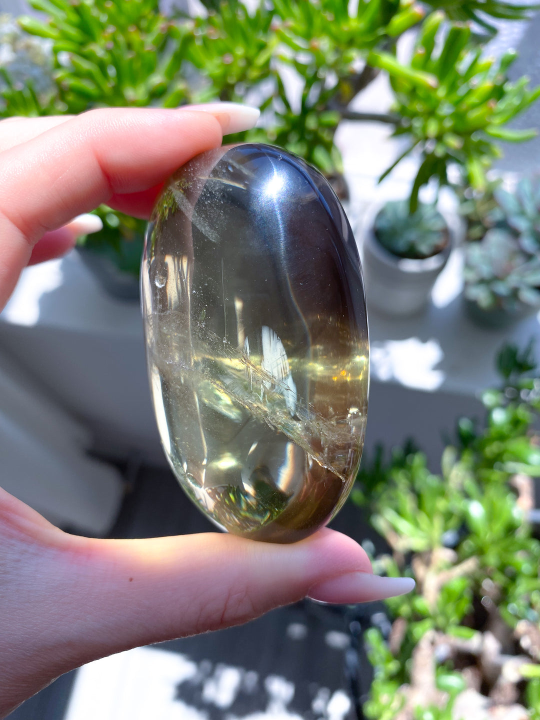 Large Stunning Natural Citrine Palm Stone 