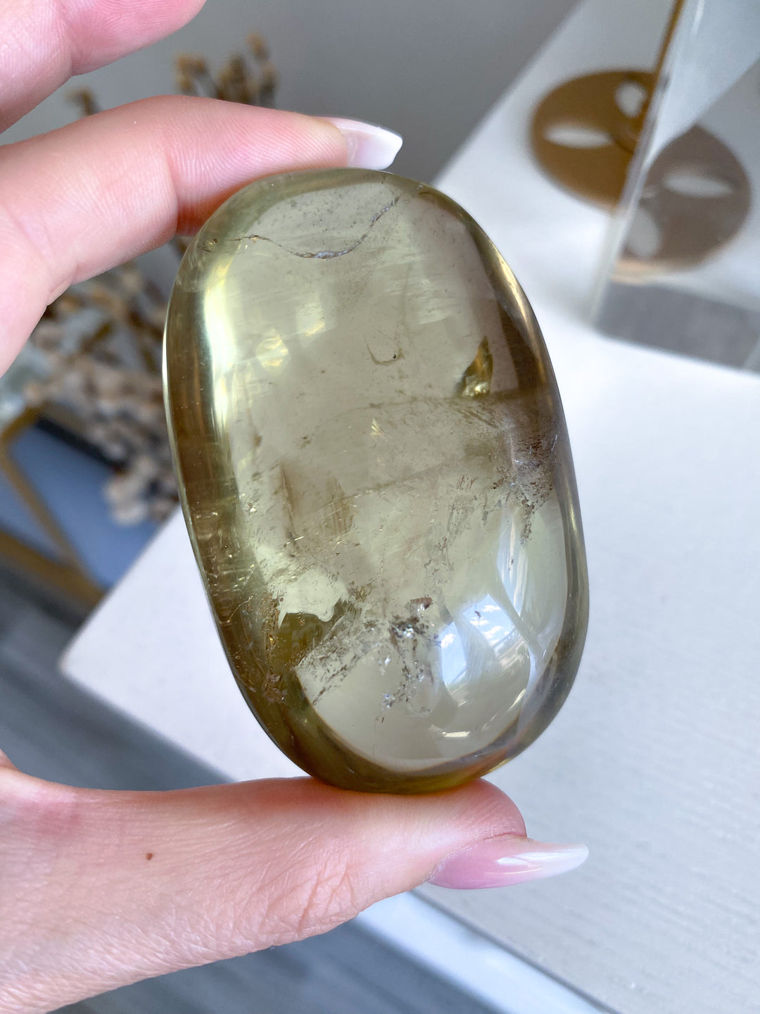 Large Stunning Natural Citrine Palm Stone 