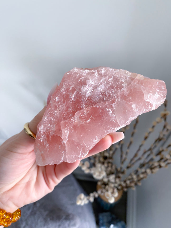 Rose Quartz Raw Chunk - Free Standing