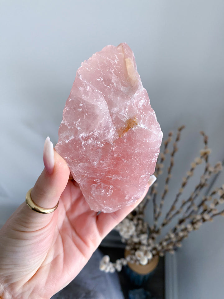 Rose Quartz Raw Chunk - Free Standing