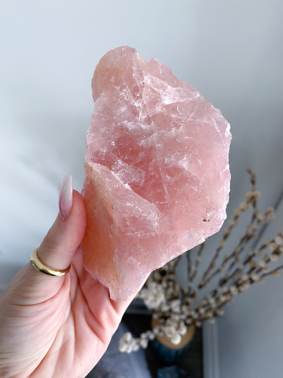 Rose Quartz Raw Chunk - Free Standing