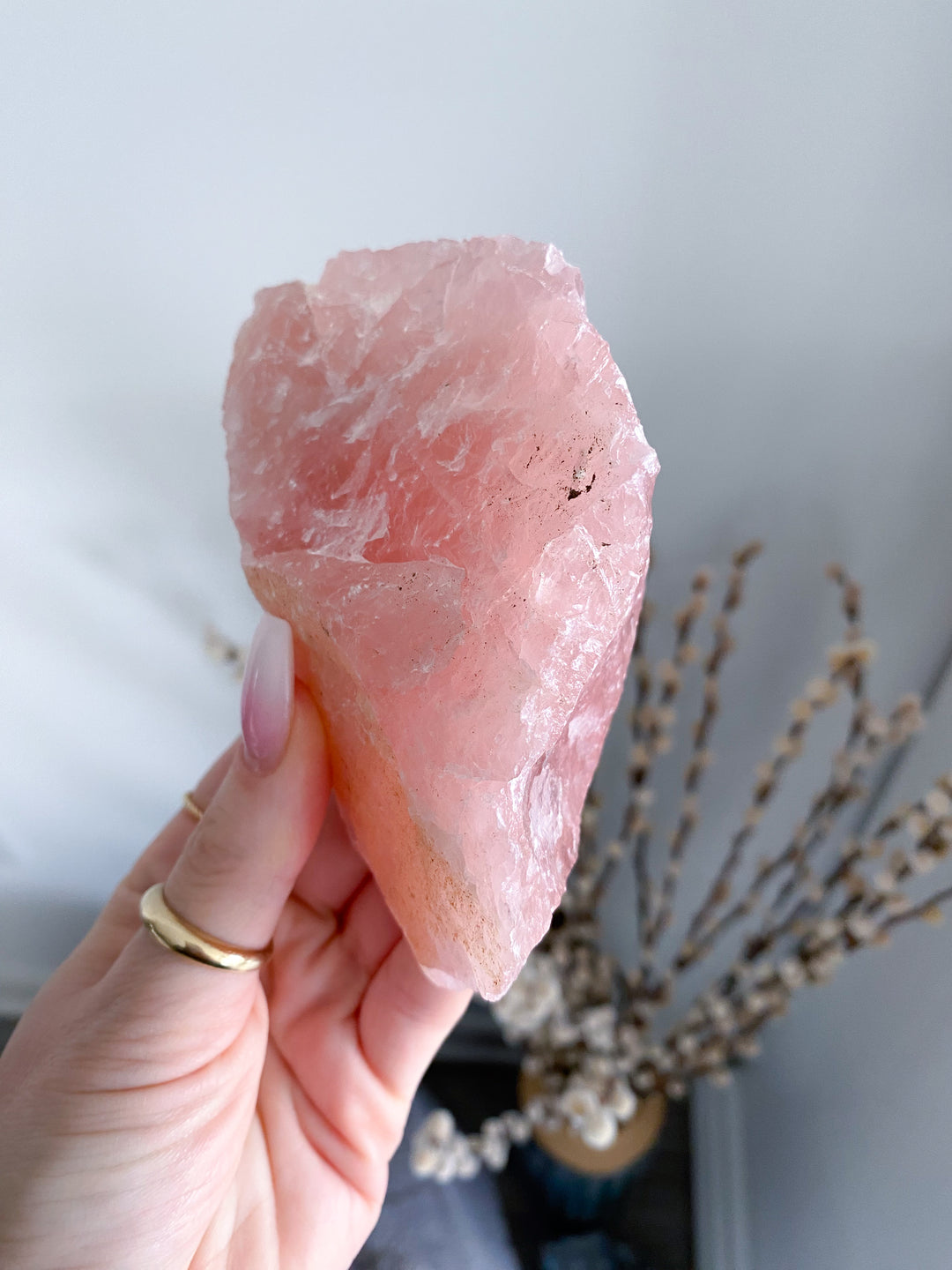 Rose Quartz Raw Chunk - Free Standing