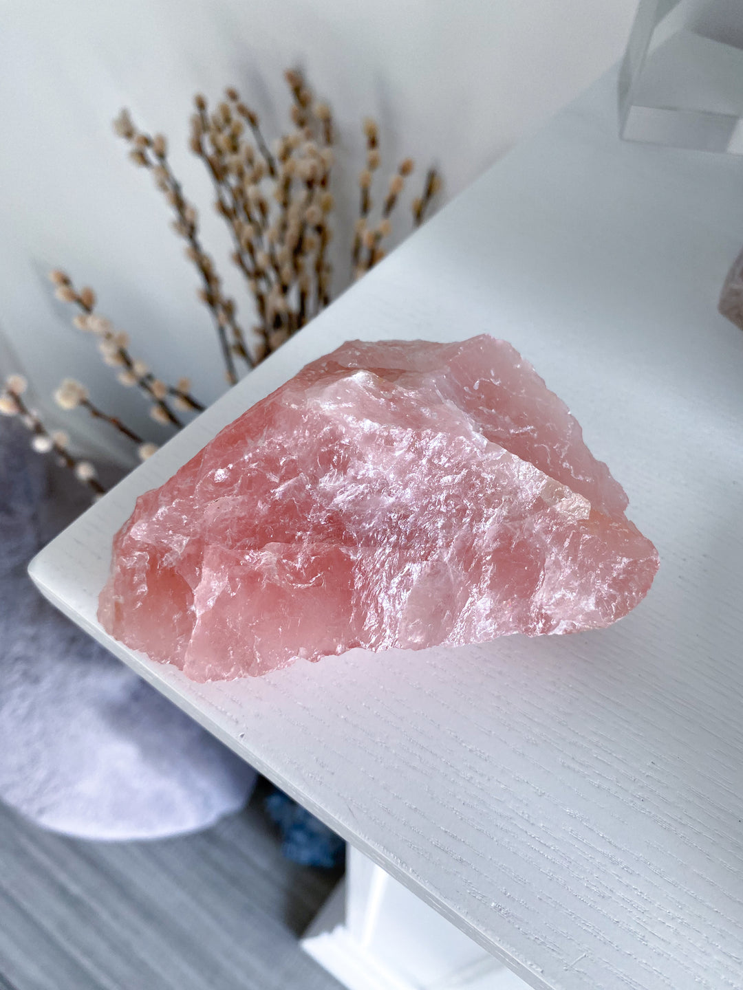 Rose Quartz Raw Chunk - Free Standing