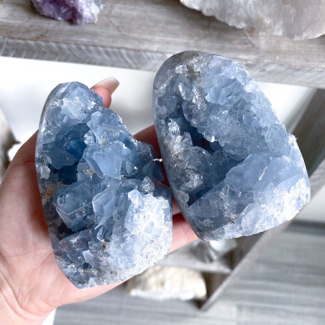 Standing Celestite Cluster