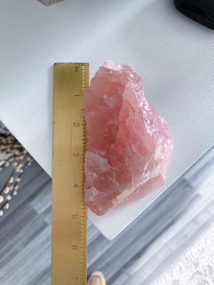 Rose Quartz Raw Chunk - Free Standing