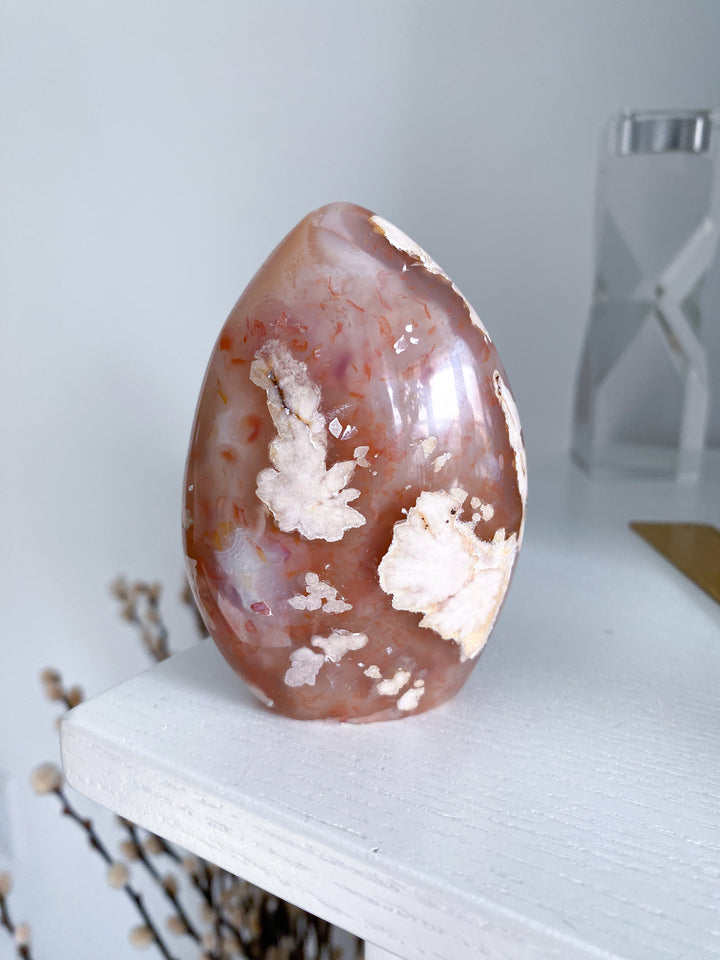 Freeform Red, Pink, Orange Flower Agate