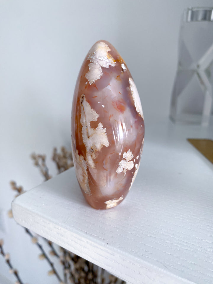 Freeform Red, Pink, Orange Flower Agate