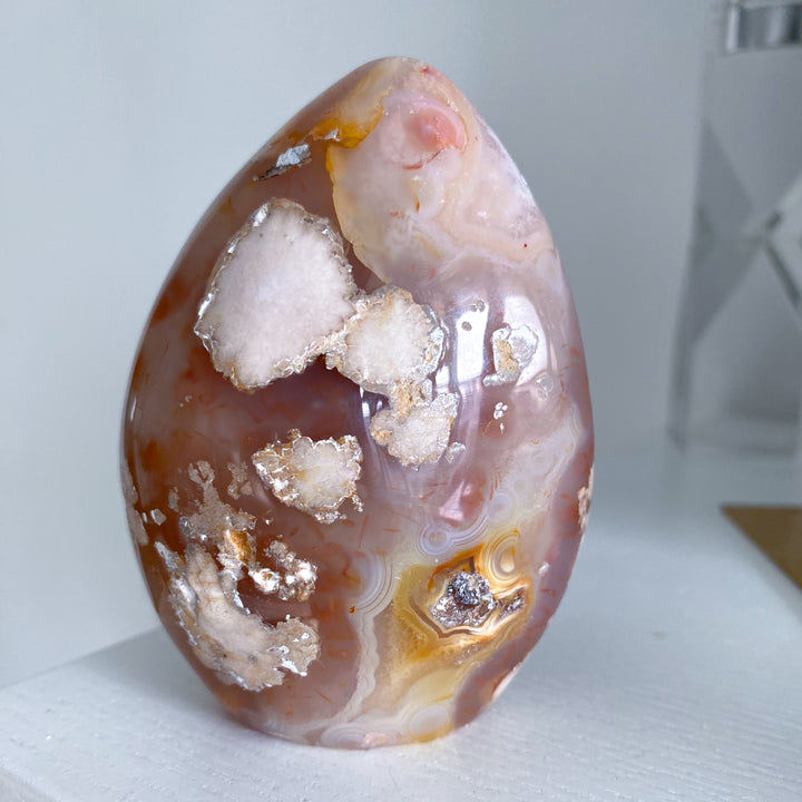 Freeform Red, Pink, Orange Flower Agate