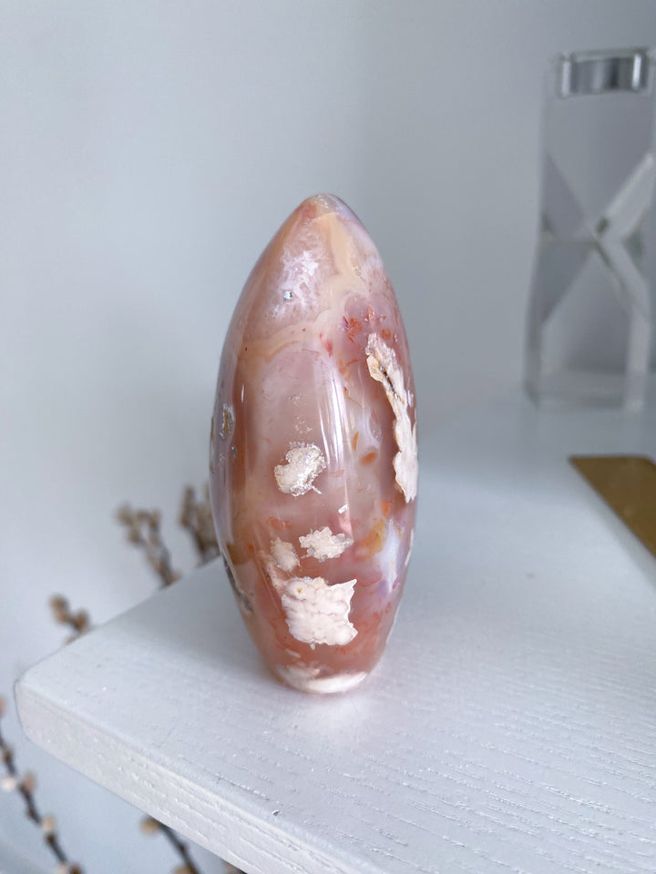 Freeform Red, Pink, Orange Flower Agate