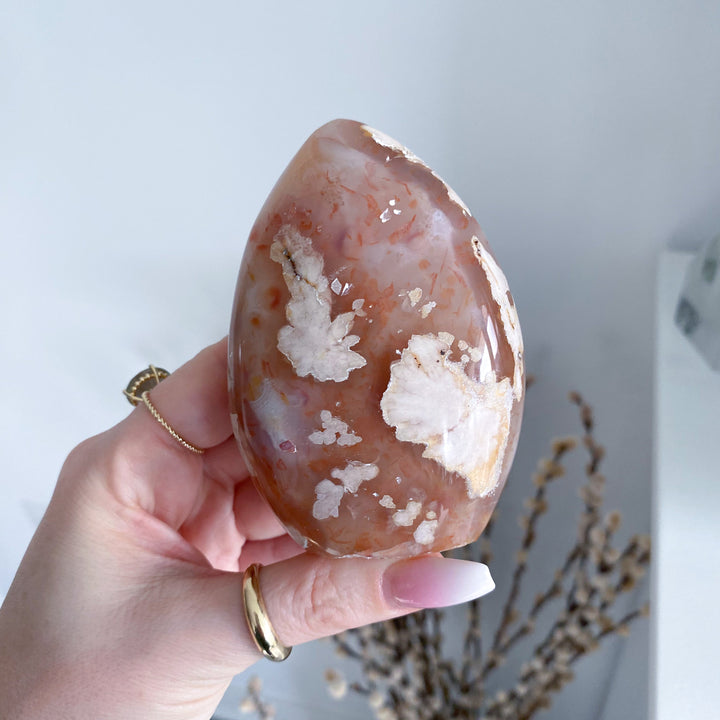 Freeform Red, Pink, Orange Flower Agate