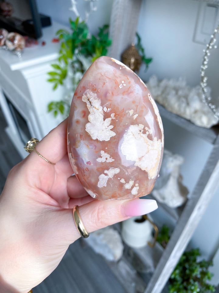 Freeform Red, Pink, Orange Flower Agate