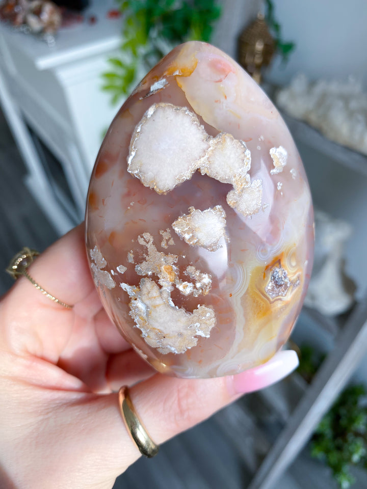 Freeform Red, Pink, Orange Flower Agate
