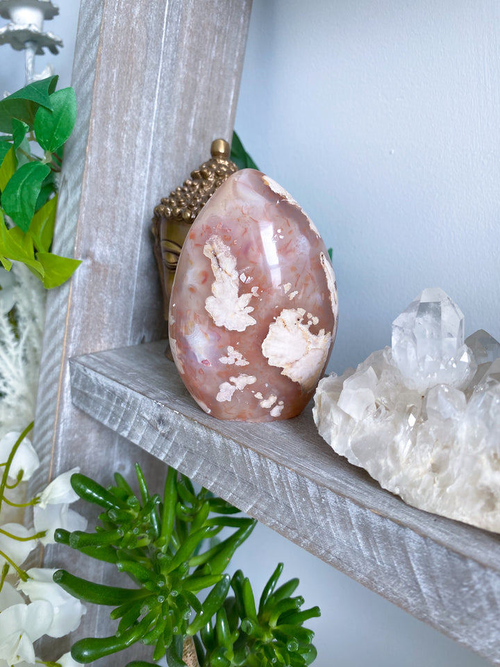 Freeform Red, Pink, Orange Flower Agate