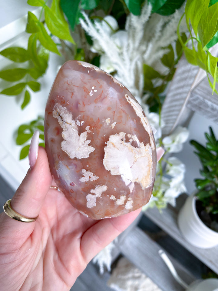 Freeform Red, Pink, Orange Flower Agate