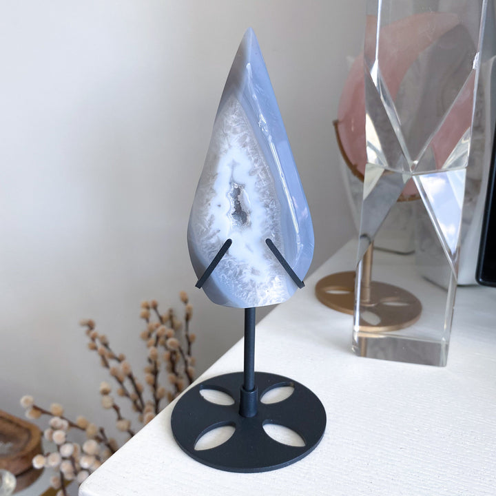 Unique Agate Flame on Stand