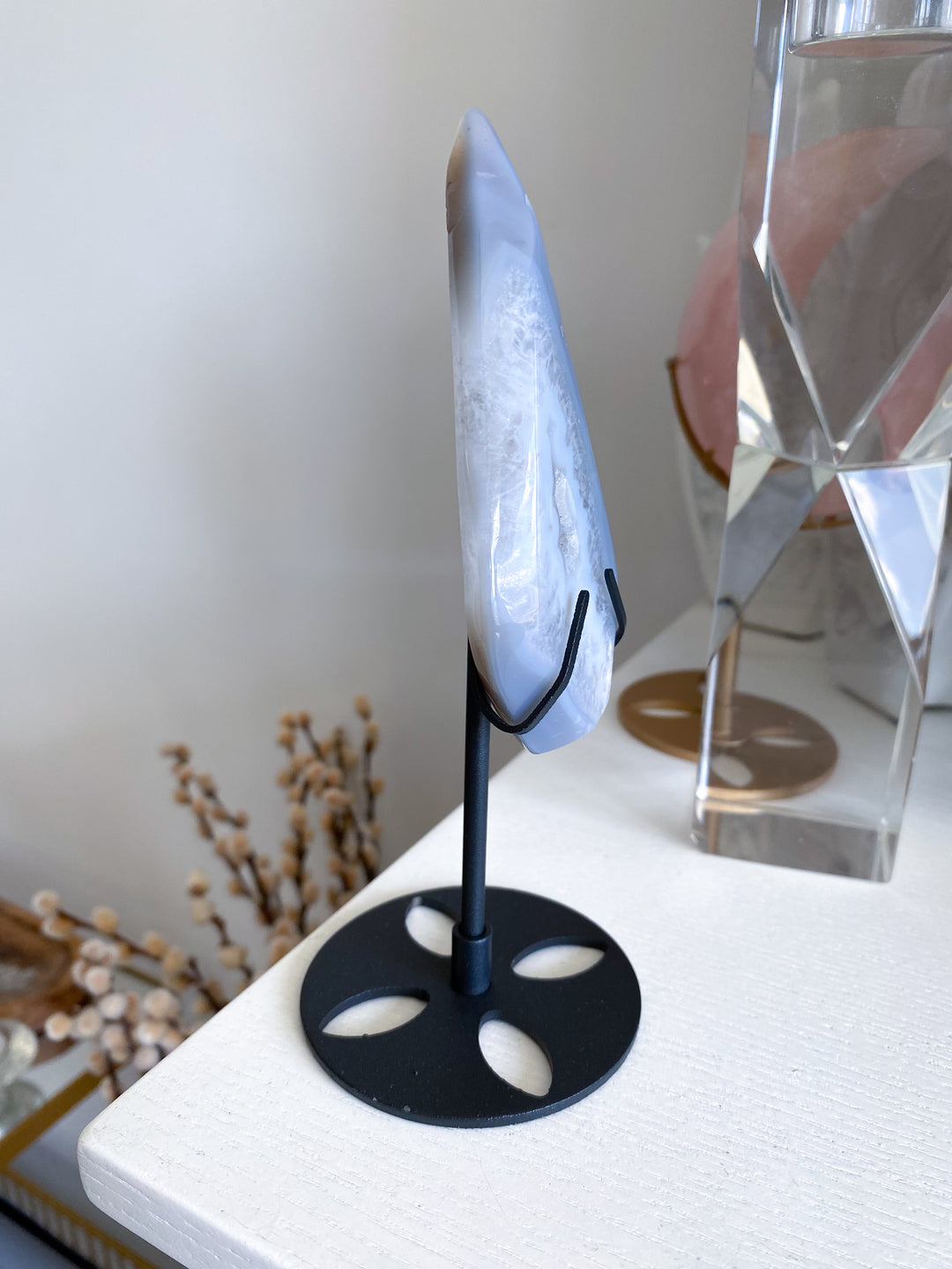 Unique Agate Flame on Stand