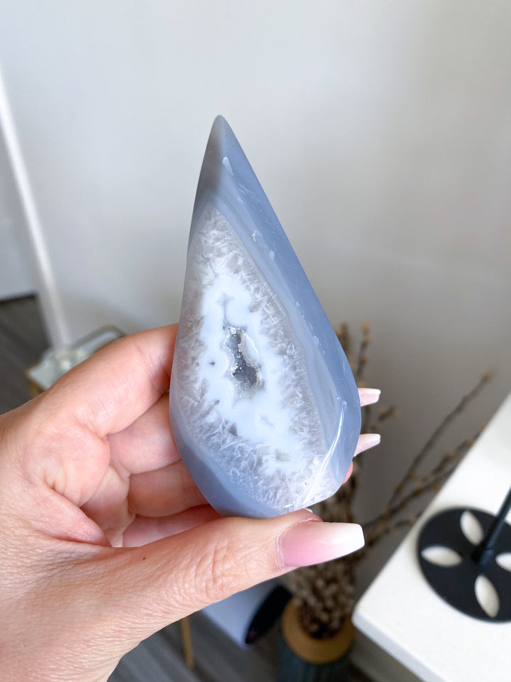 Unique Agate Flame on Stand