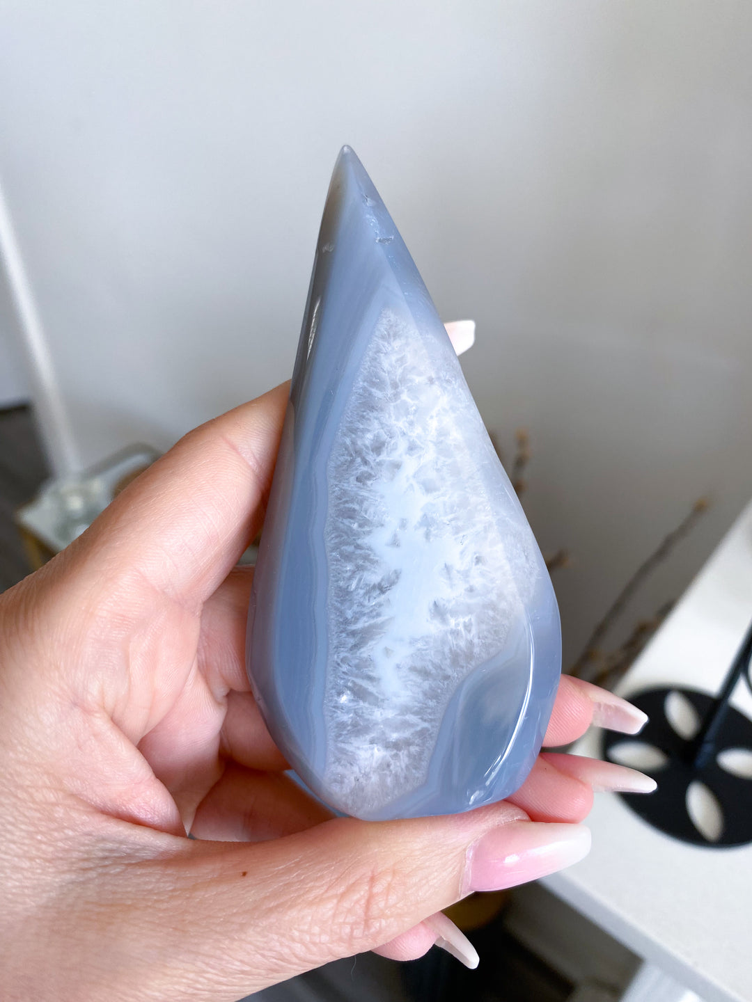 Unique Agate Flame on Stand