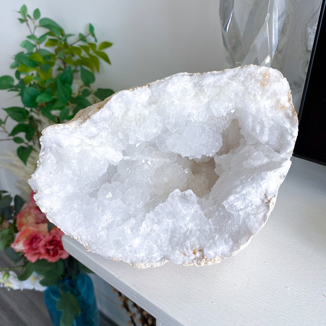 7lb+ GIANT White Calcite Geode 