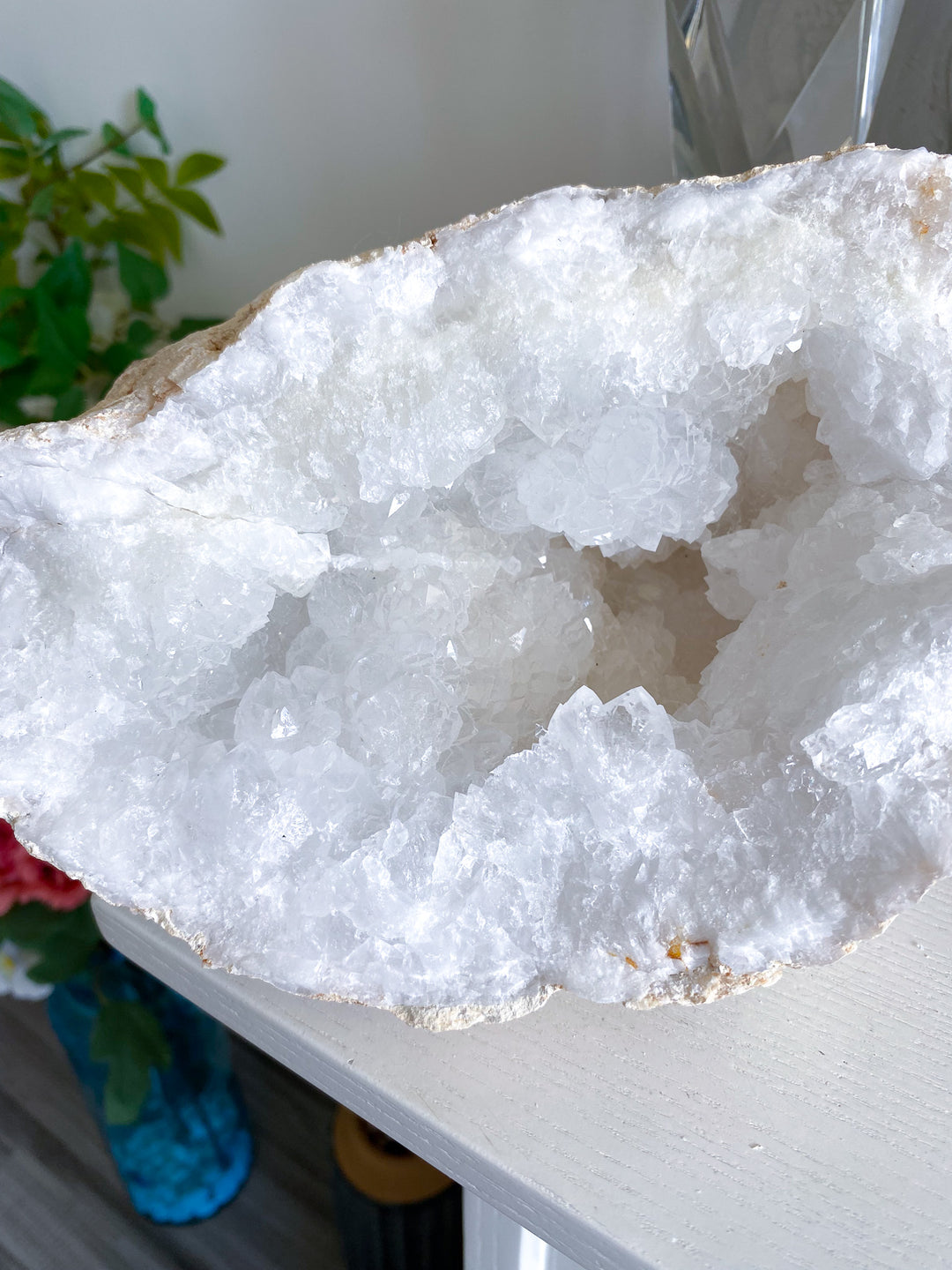 7lb+ GIANT White Calcite Geode 
