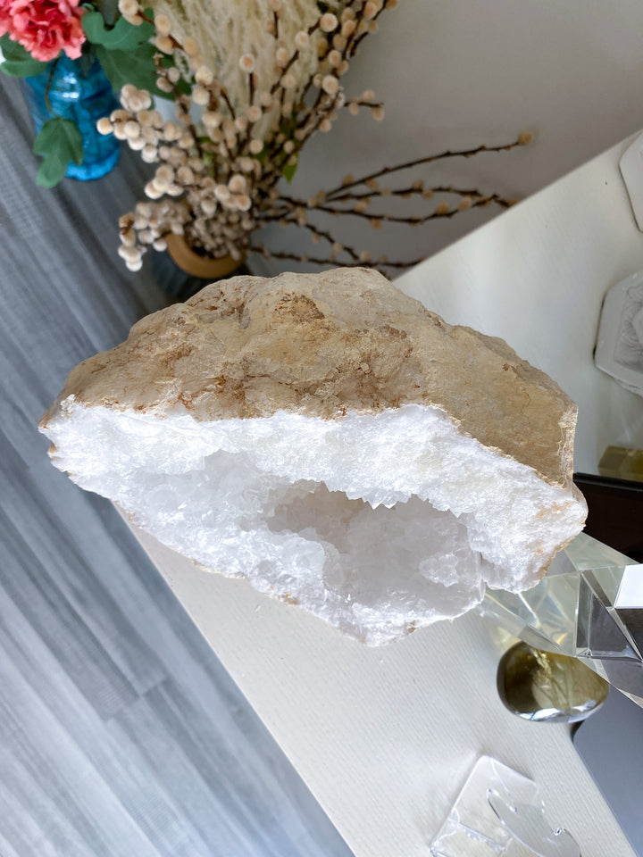 7lb+ GIANT White Calcite Geode 
