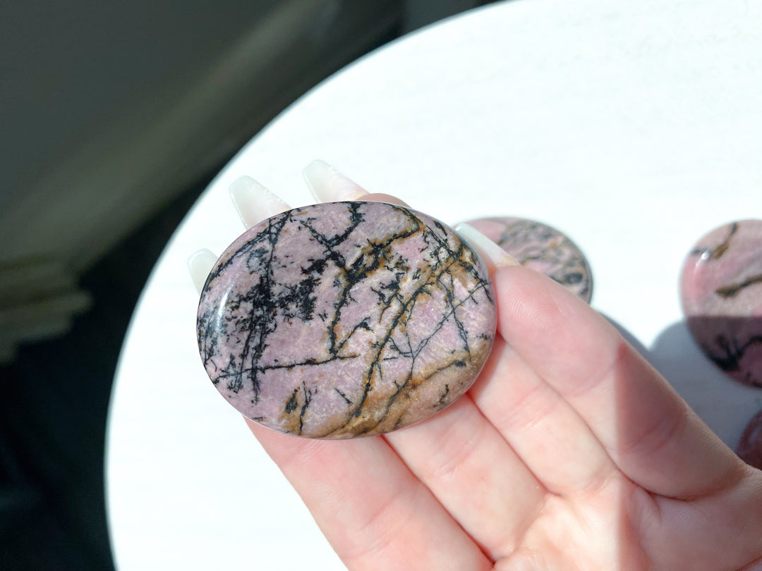 Jumbo Rhodonite Worry Stone