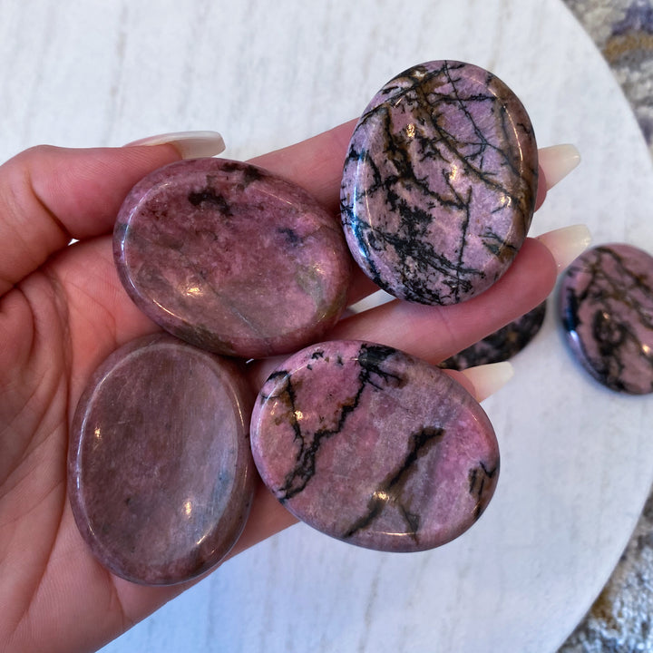 Jumbo Rhodonite Worry Stone