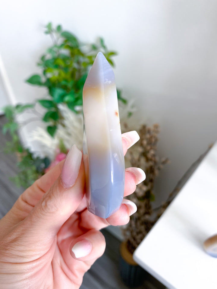 Yellow, Gray Small Drusy Agate Flame