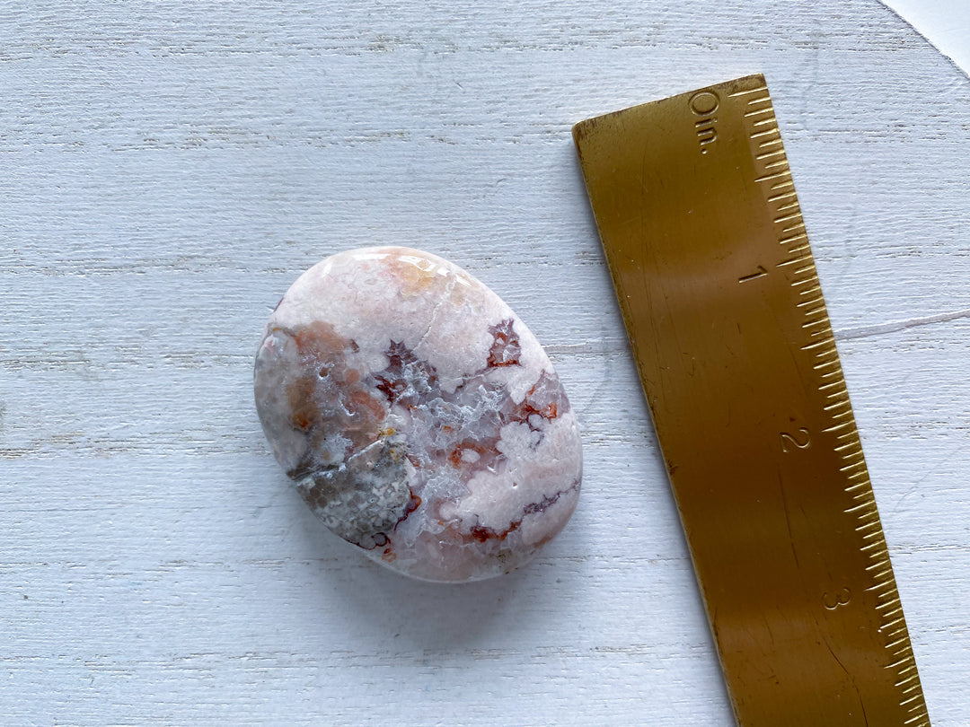 Small, Pale Pink Amethyst Palm Stone w/ Inclusions #1