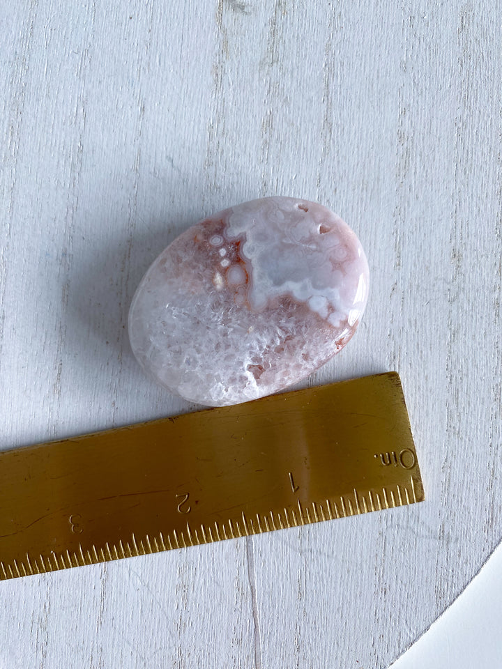 Small, Pale Pink Amethyst Palm Stone w/ Inclusions #1