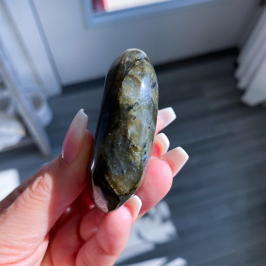 Chunky Blue and Gold Labradorite Palm Stone 