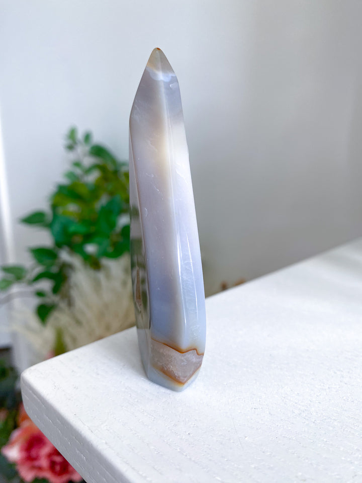 Pale Pastel Yellow Agate Flame 