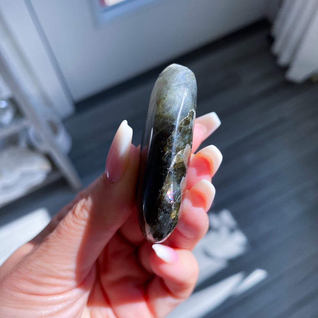 Electric Blue Labradorite Palm Stone 