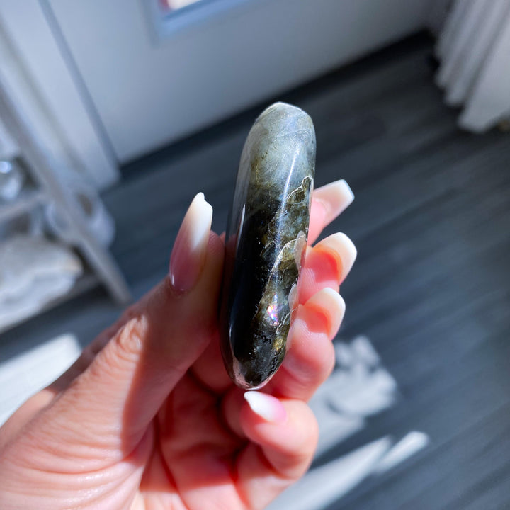 Electric Blue Labradorite Palm Stone 